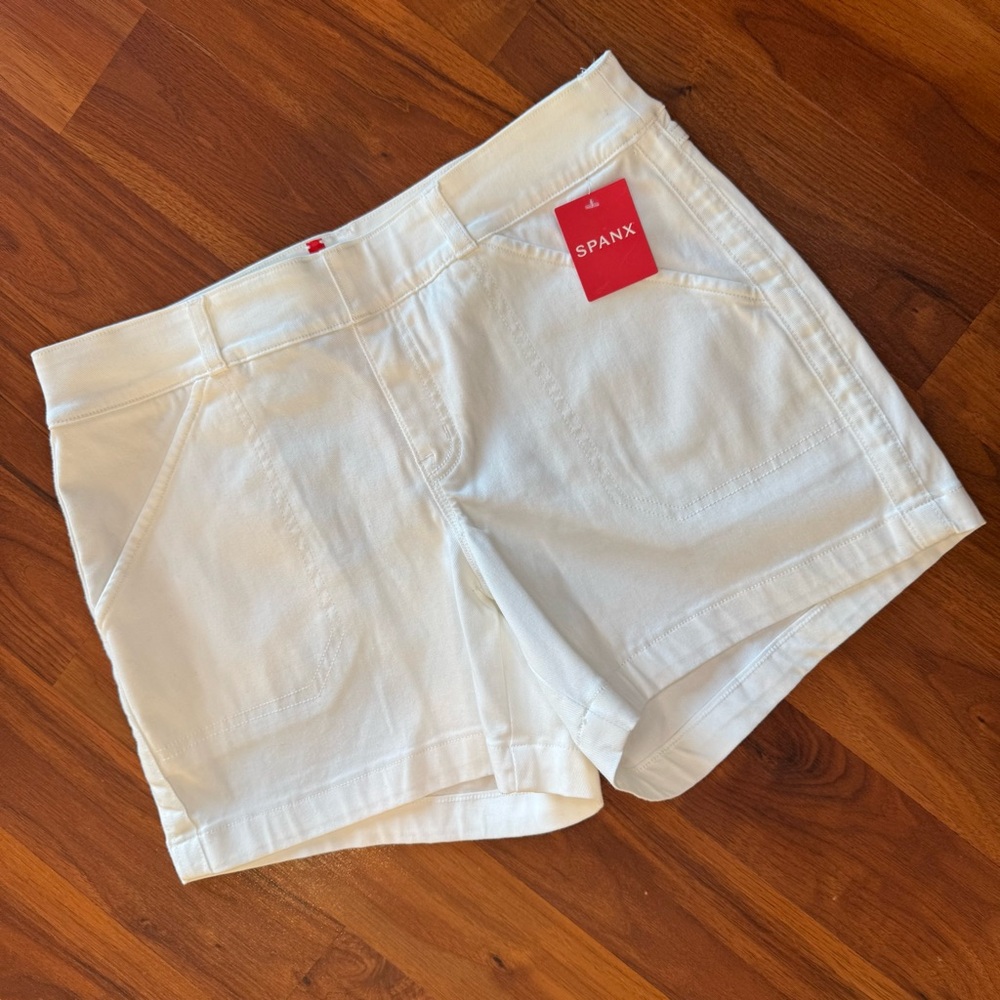 SPANX High Waist White Shorts for Effortless Style